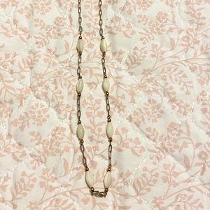 Vintage White Beads Sterling Silver 925 Necklace